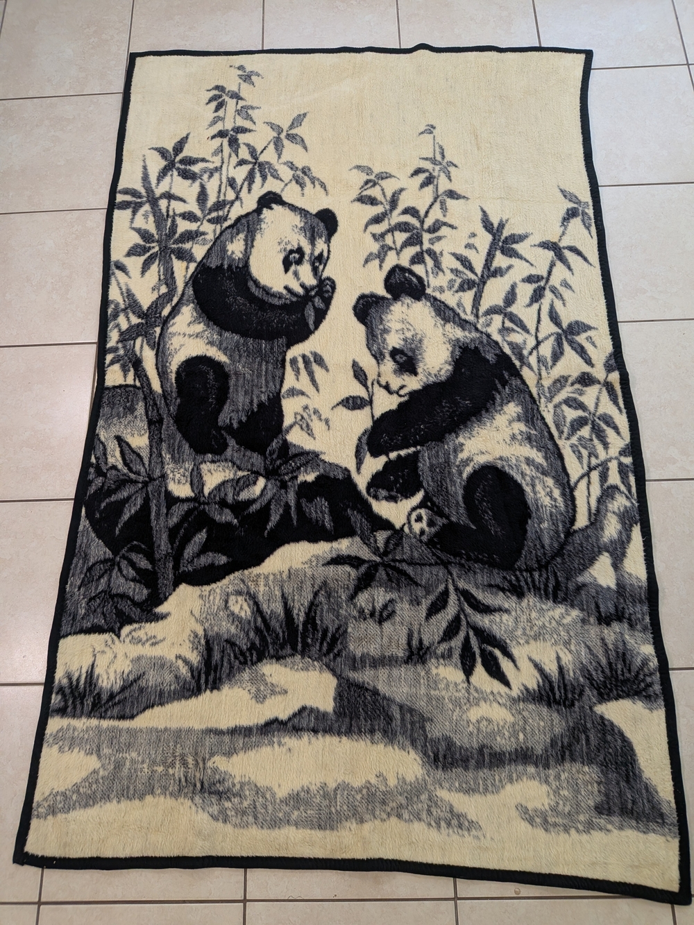 Vintage Panda Throw Blanket By Vuteks